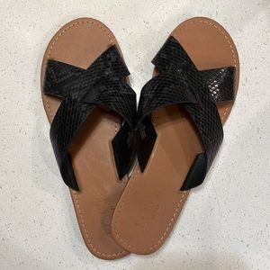LOFT black crocodile sandals, Size 8
